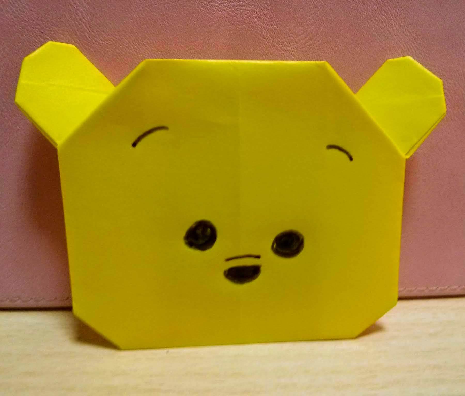 折り紙 プー さん プーさんの折り紙のやり方 作り方 簡単 ディズニーキャラクタープーさんの顔を作ったよ 子供と楽しむ折り紙 工作 Stg Origin Aegpresents Com
